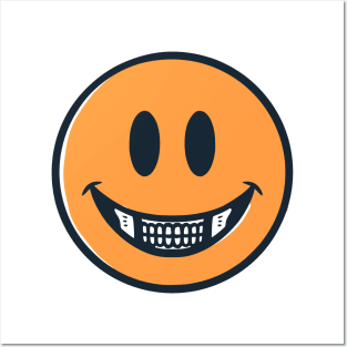 Skull and Smile emoticon Posters and Art